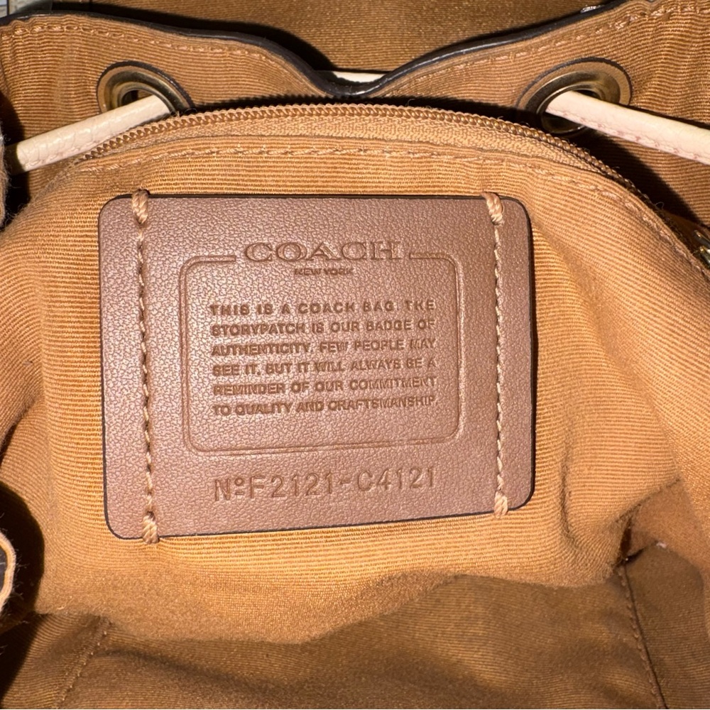 Coach Ivory Mini Drawstring Backpack | Gold Hardw… - image 5